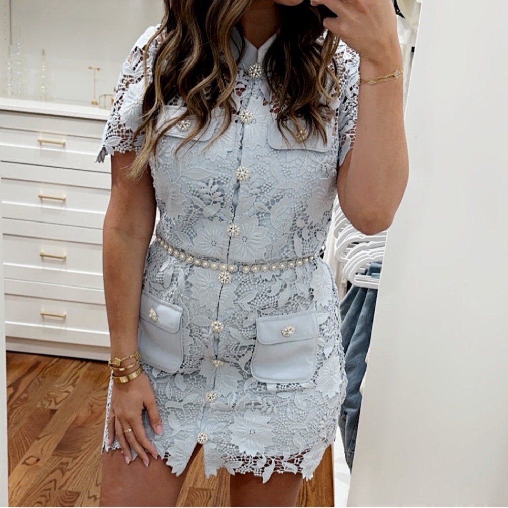Self-Portrait blue Lace Dress